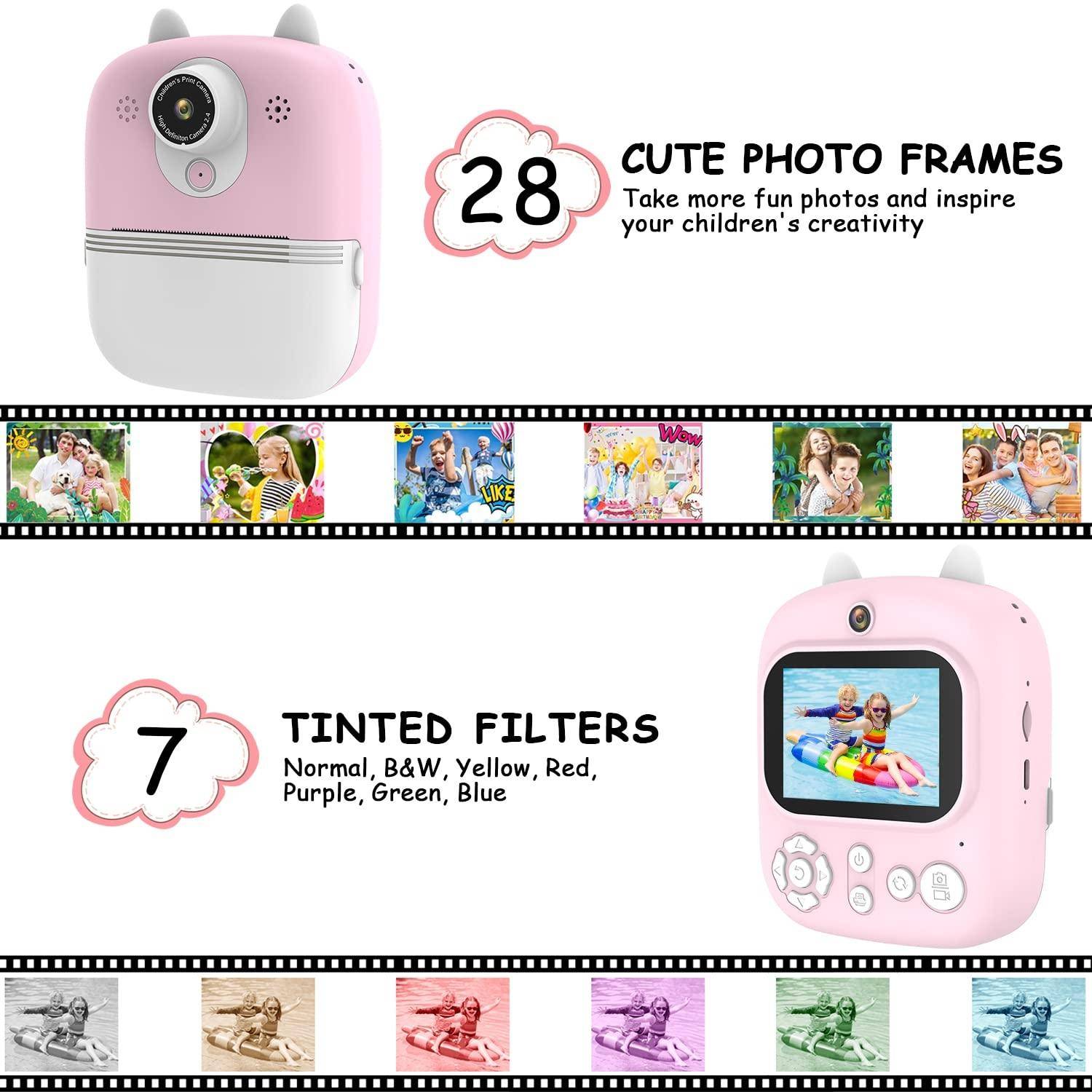 Appareil Photo Enfant Instantané 1200W 2.4 Pouces HD Avec Impression Sans Encre YONIS-2