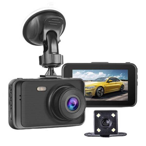 Dashcam 3 Pouces HD 1080P Double Lentille Détection Mouvement Enregistrement Conduite YONIS