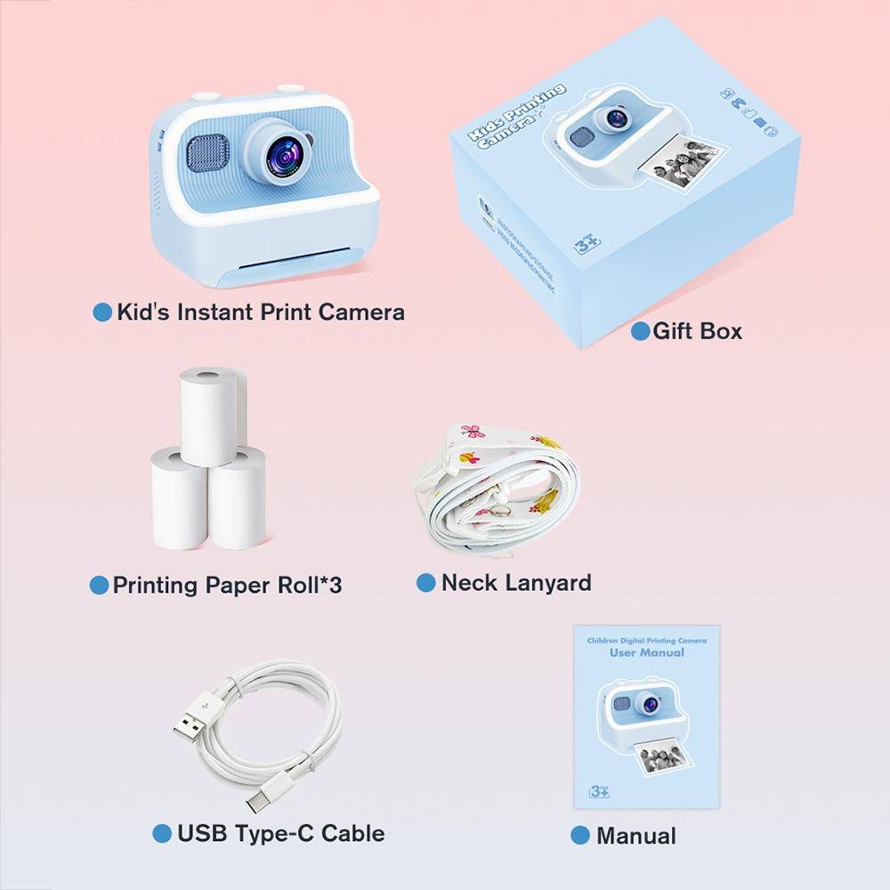 Appareil Photo Enfant 2.4 Pouces 1080P HD Double Caméra Impression Thermique YONIS-1