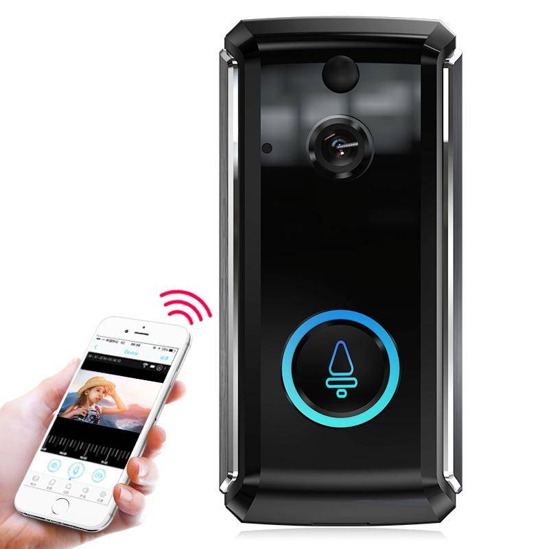 Interphone Vidéo WiFi Intelligent Vision Nocturne Détection Mouvement 32GB Noir YONIS-0