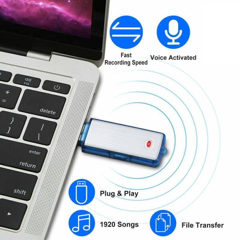 Micro Espion 8GB Enregistreur Vocal Portable Rechargeable Haute Qualité Bleu YONIS-1
