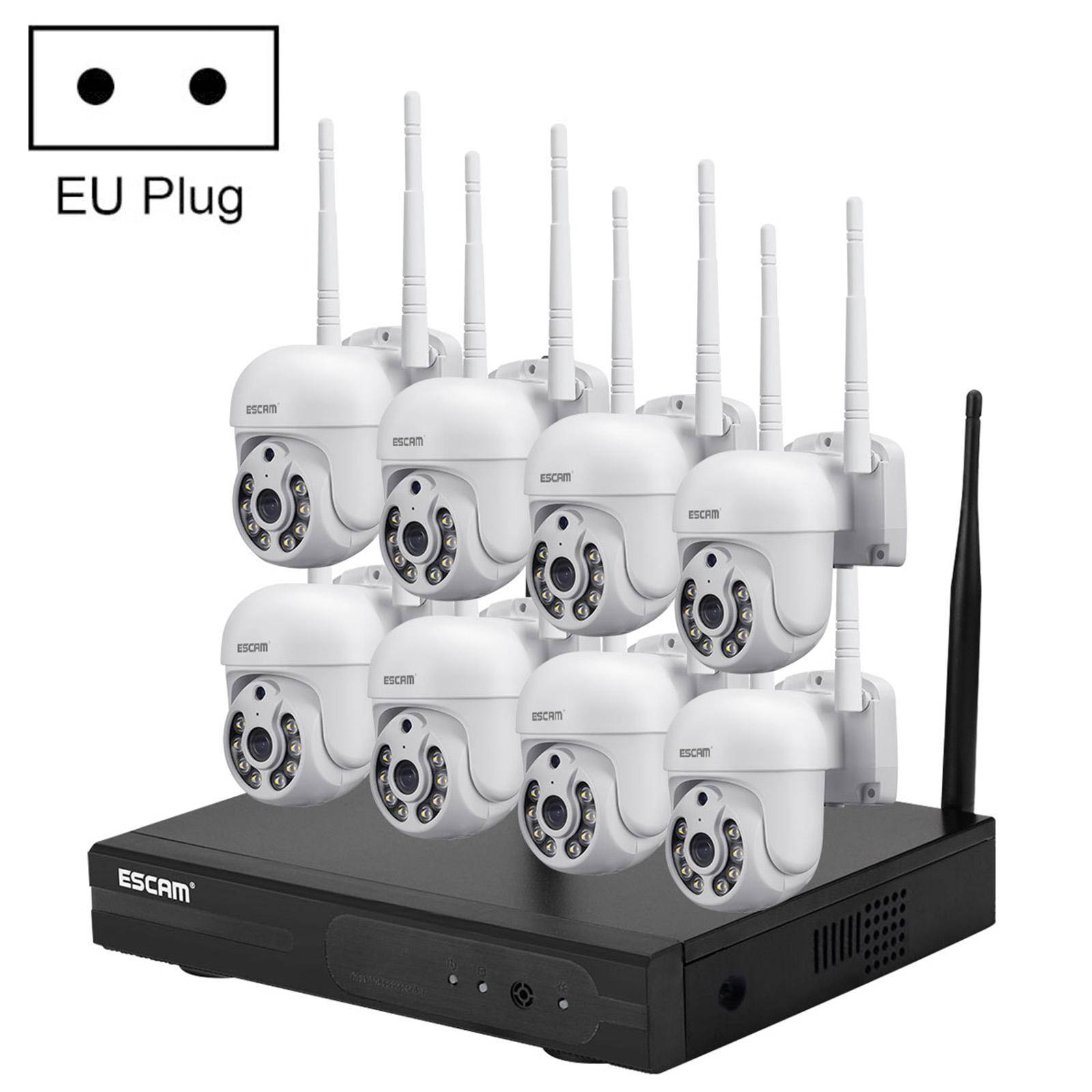 Camera Surveillance HD 3MP 8CH Sans Fil Vision Nocturne Audio Bidirectionnel - Blanc - Yonis-0