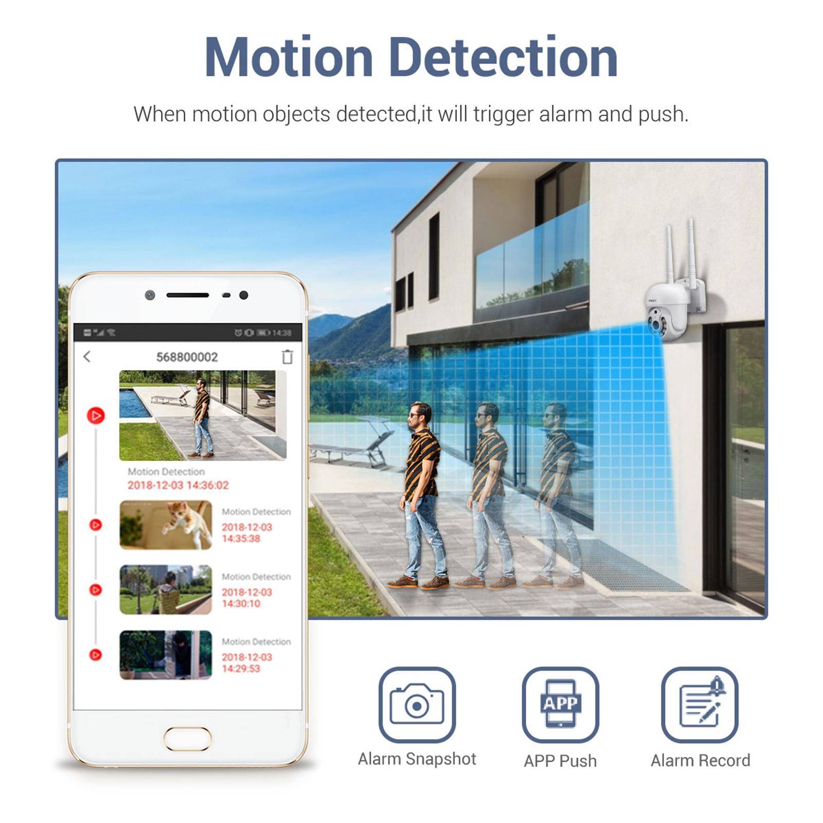 Camera Surveillance HD 3MP 8CH Sans Fil Vision Nocturne Audio Bidirectionnel - Blanc - Yonis-1