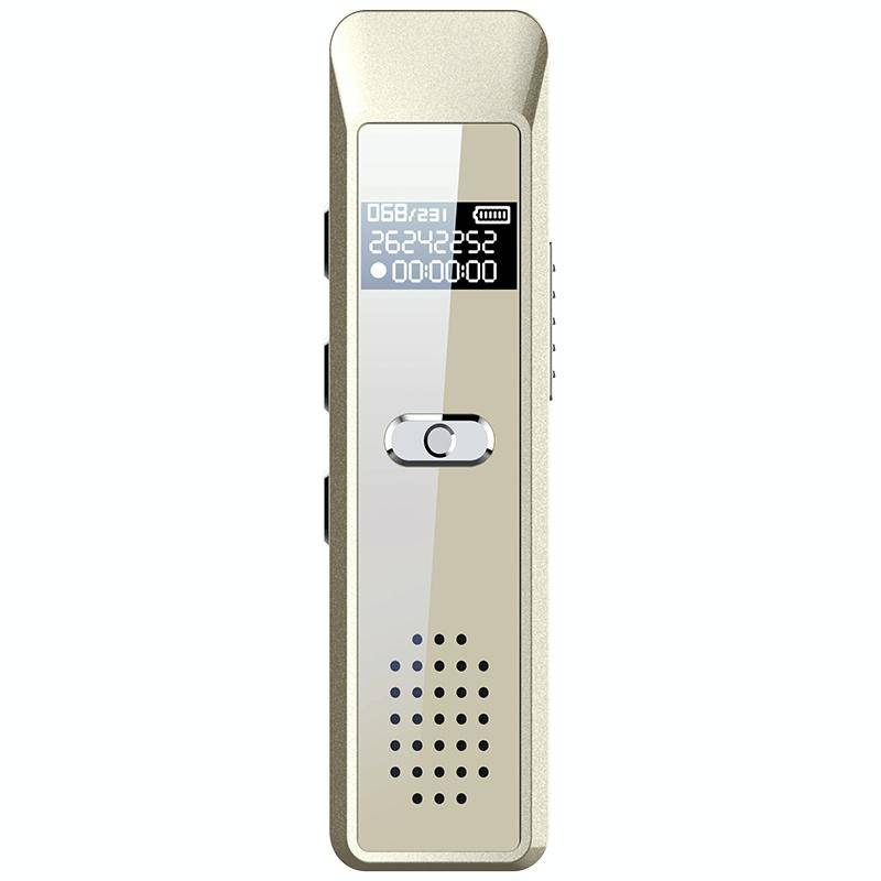 Dictaphone Portable Avec Écran OLED Mémoire 16GB Enregistrement Continu 30H Or YONIS-0