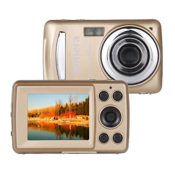 Appareil Photo Numérique HD 1280x720P 16MP Zoom 4X Écran 2.4 Pouces Or YONIS
