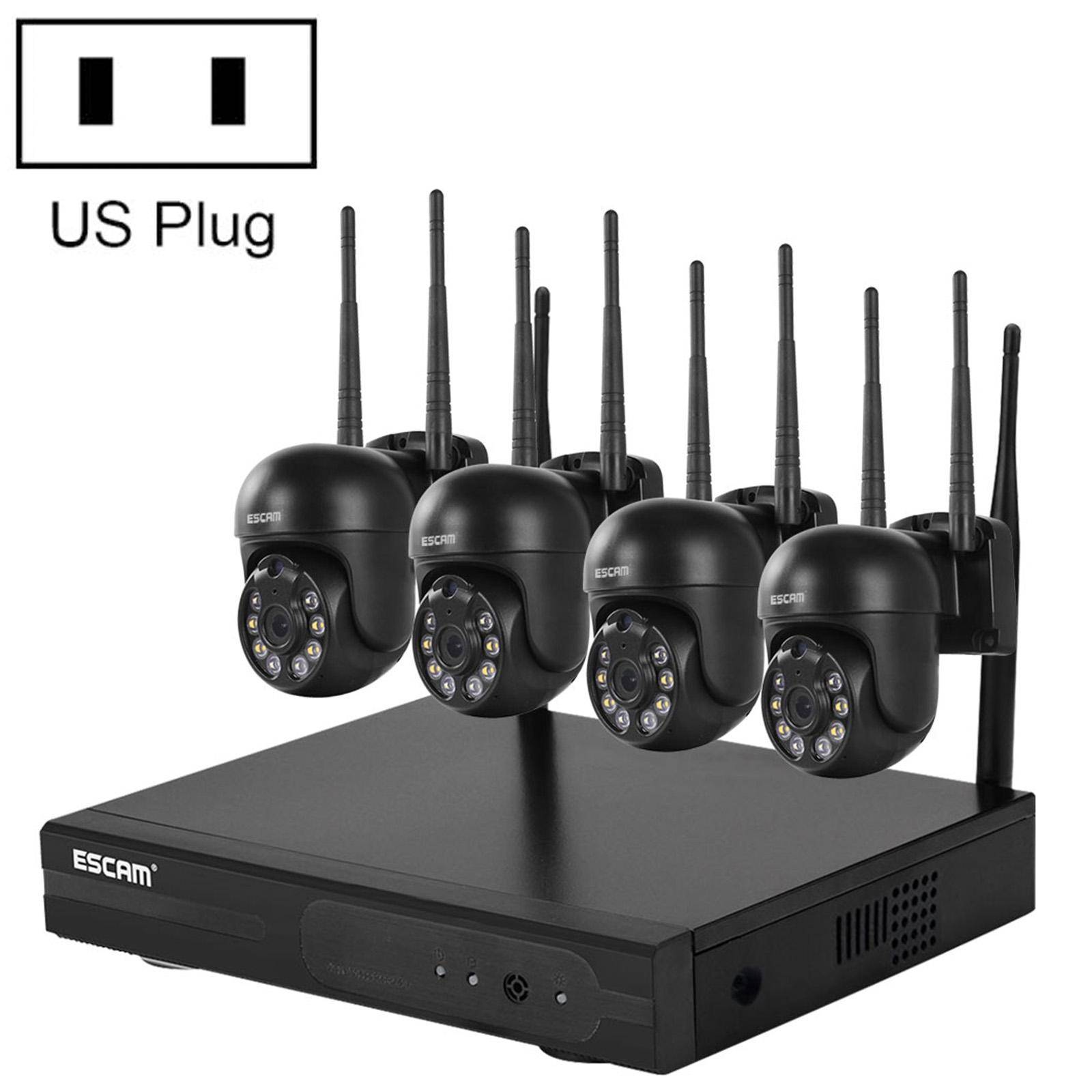 Camera Surveillance Sans Fil 3MP HD Vision Nocturne Audio Bidirectionnel Alarme Detection - Noir - Yonis-0