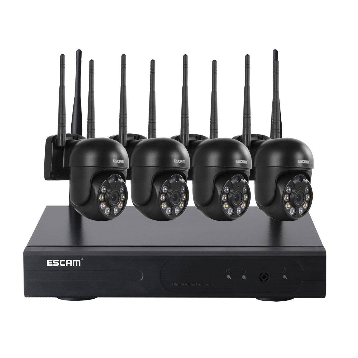 Camera Surveillance Sans Fil 3MP HD Vision Nocturne Audio Bidirectionnel Alarme Detection - Noir - Yonis-1