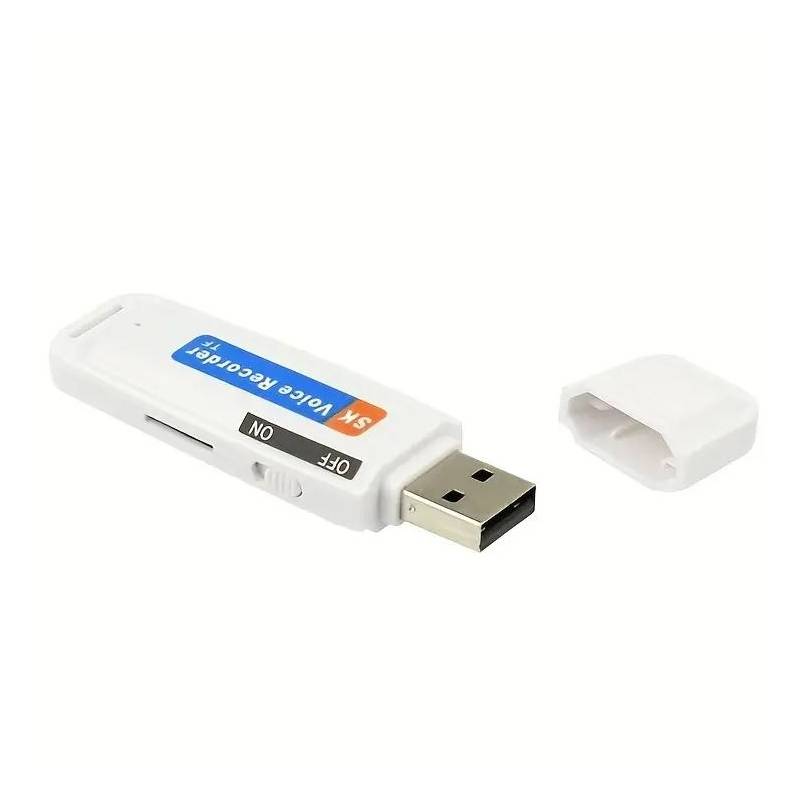 Micro Espion USB Enregistreur Vocal Rechargeable Haute Qualité Facile À Utiliser Blanc YONIS-0