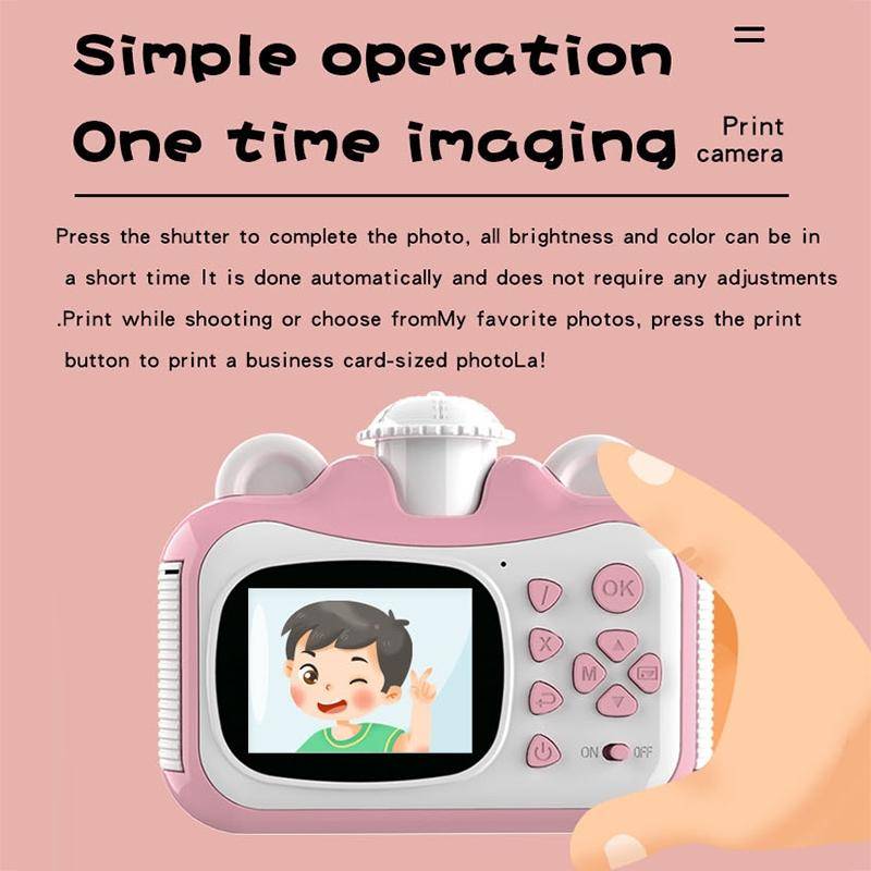 Appareil Photo Enfant Numérique Couleur Vidéo Imprimante Écran 2.4 Pouces Blanc YONIS-4