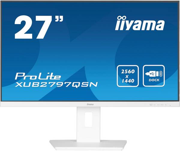 iiyama ProLite XUB2797QSN-W1, 68,6 cm (27"), 2560 x 1440 pixels, Wide Quad HD, LED, 1 ms, Blanc