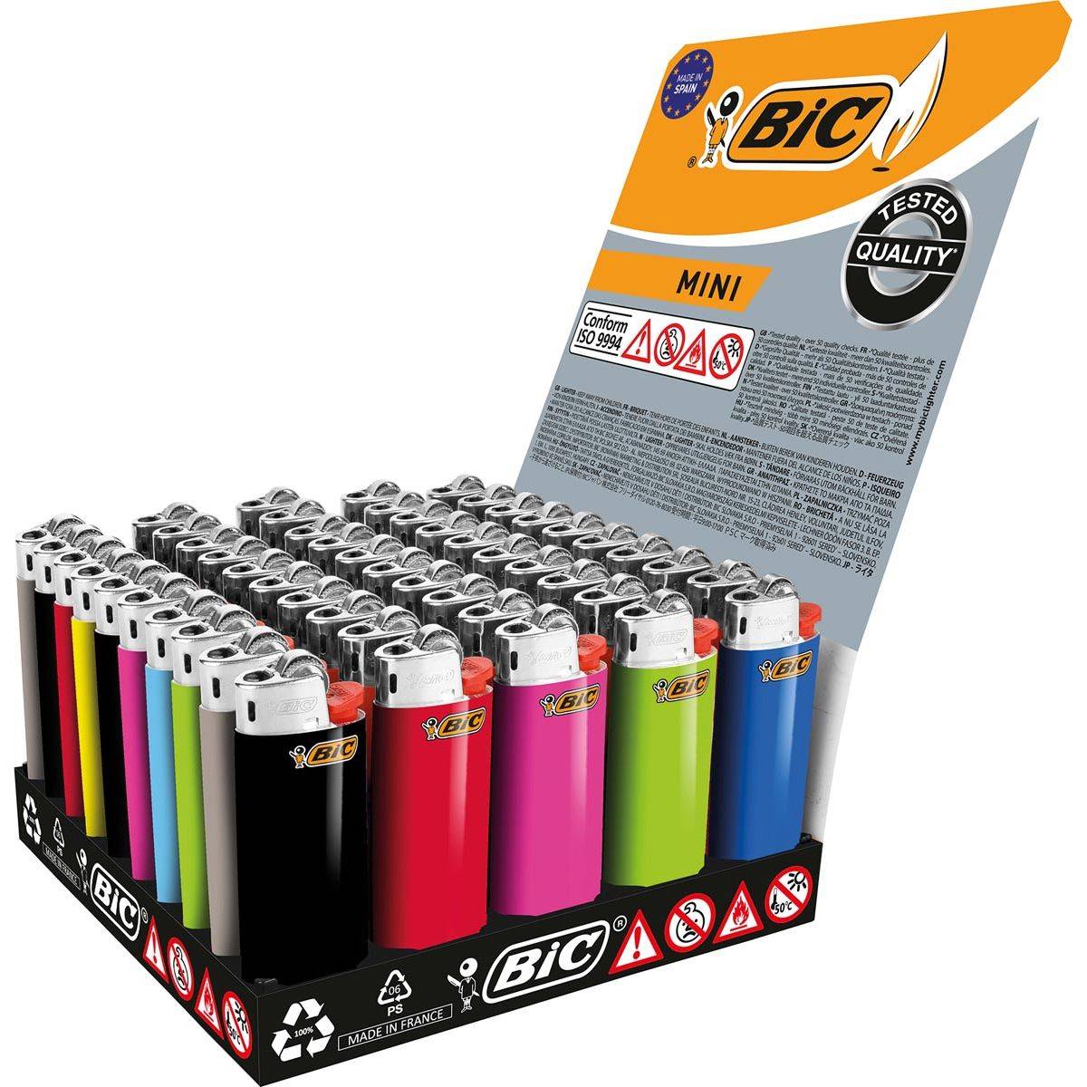 Mini Briquet Bic J25 Sécurité Enfant, Flamme Stable, Couleurs Variées - Bic-0