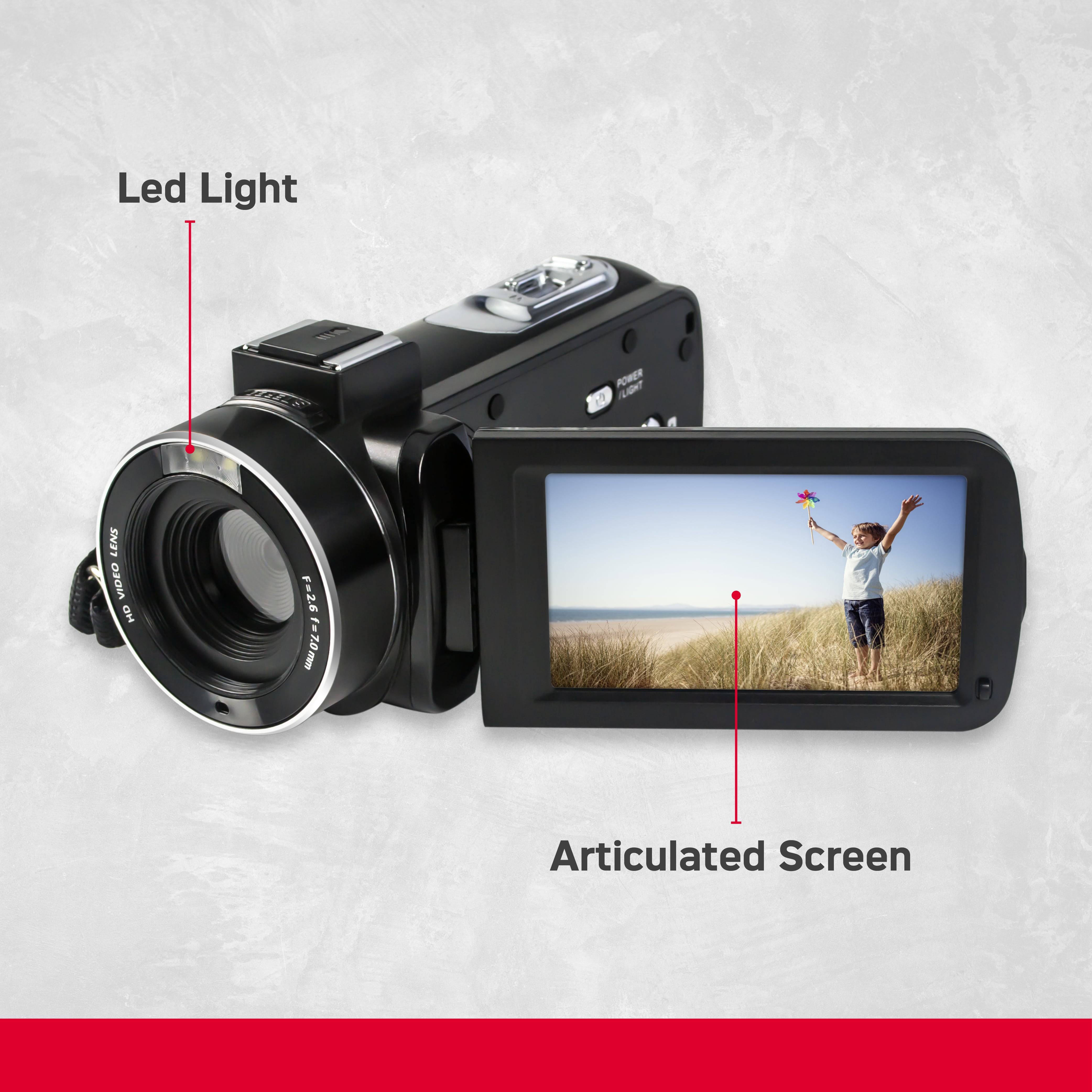AGFAPHOTO Realimove CC2700 – Caméscope Numérique, 2.7K, 24MP, Écran Tactile 3'', Zoom 18X, Télécommande, 2 Batteries Li-4