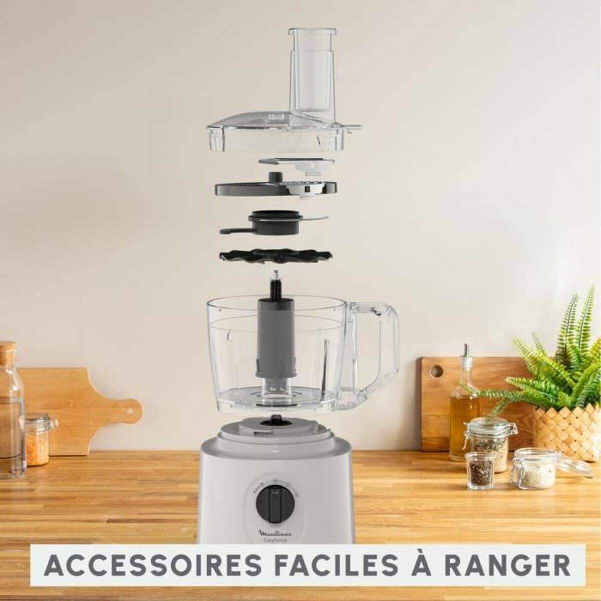 Robot Multifonctions 1.4l 800w Gris Clair Moulinex FP242B10-3