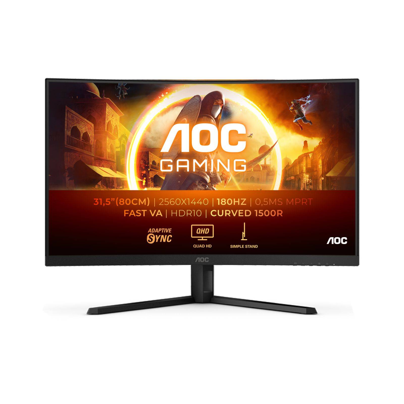 AOC CQ32G4VE 31.5p Curved 2560x1440 0.5ms HDMI DP Black/Grey-0