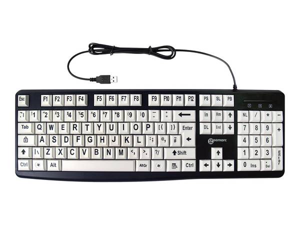 Clavier Filaire USB-A pour PC Disposition QWERTZ à Grands Caractères