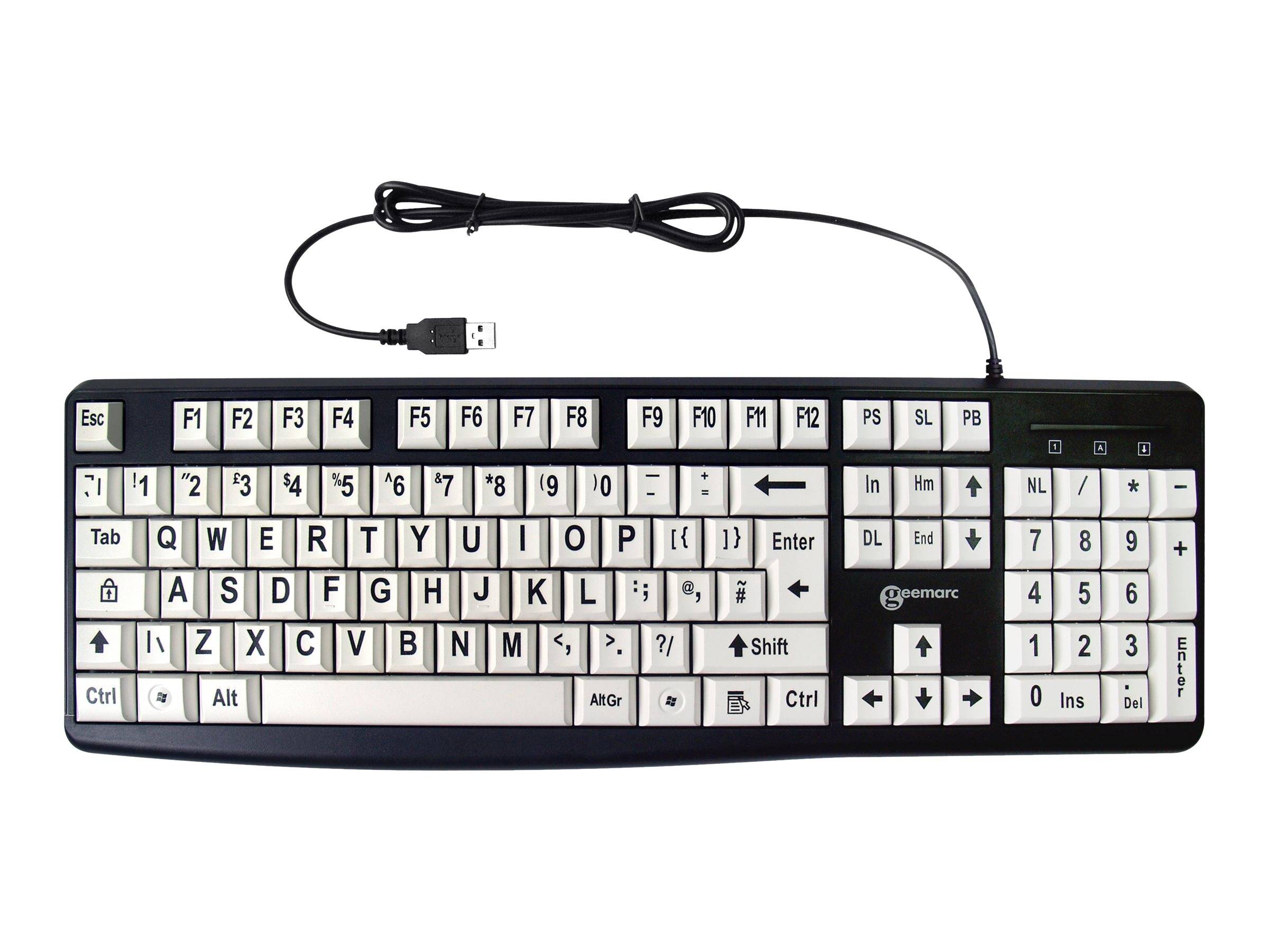 Clavier Filaire USB-A pour PC Disposition QWERTZ à Grands Caractères-0