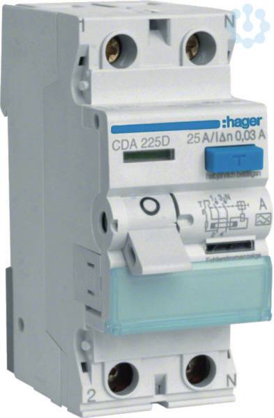 Hager CDA225D CDA225D Interrupteur différentiel A 2 pôles 25 A 0.03 A 230 V/AC, 400 V/AC-1