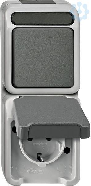 Interrupteur et prise Merten 4075001 AQUASTAR gris clair-1