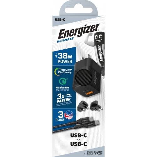 Chargeur mural international ENERGIZER 38W câble USB-C-4
