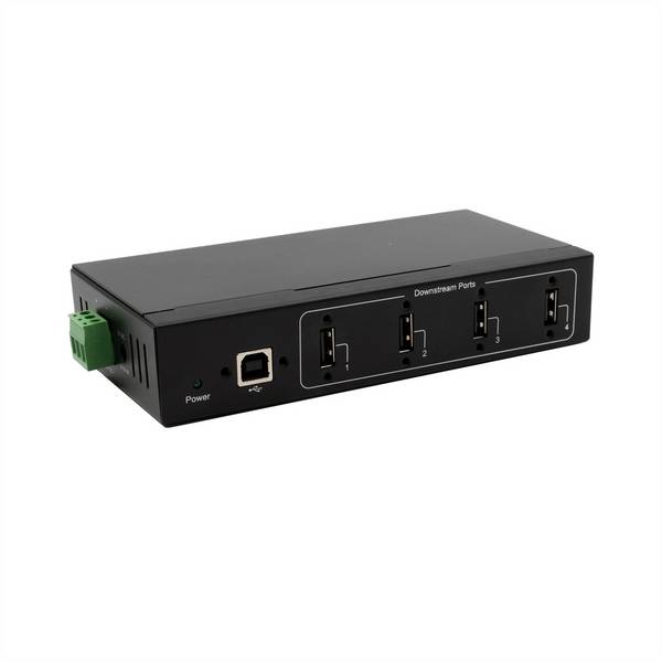 Exsys EXSYS - EX-11214HMVS 4 Port USB 2.0 Metall Hub Netzteil DIN-Rail-Kit Genesys Hub USB noir