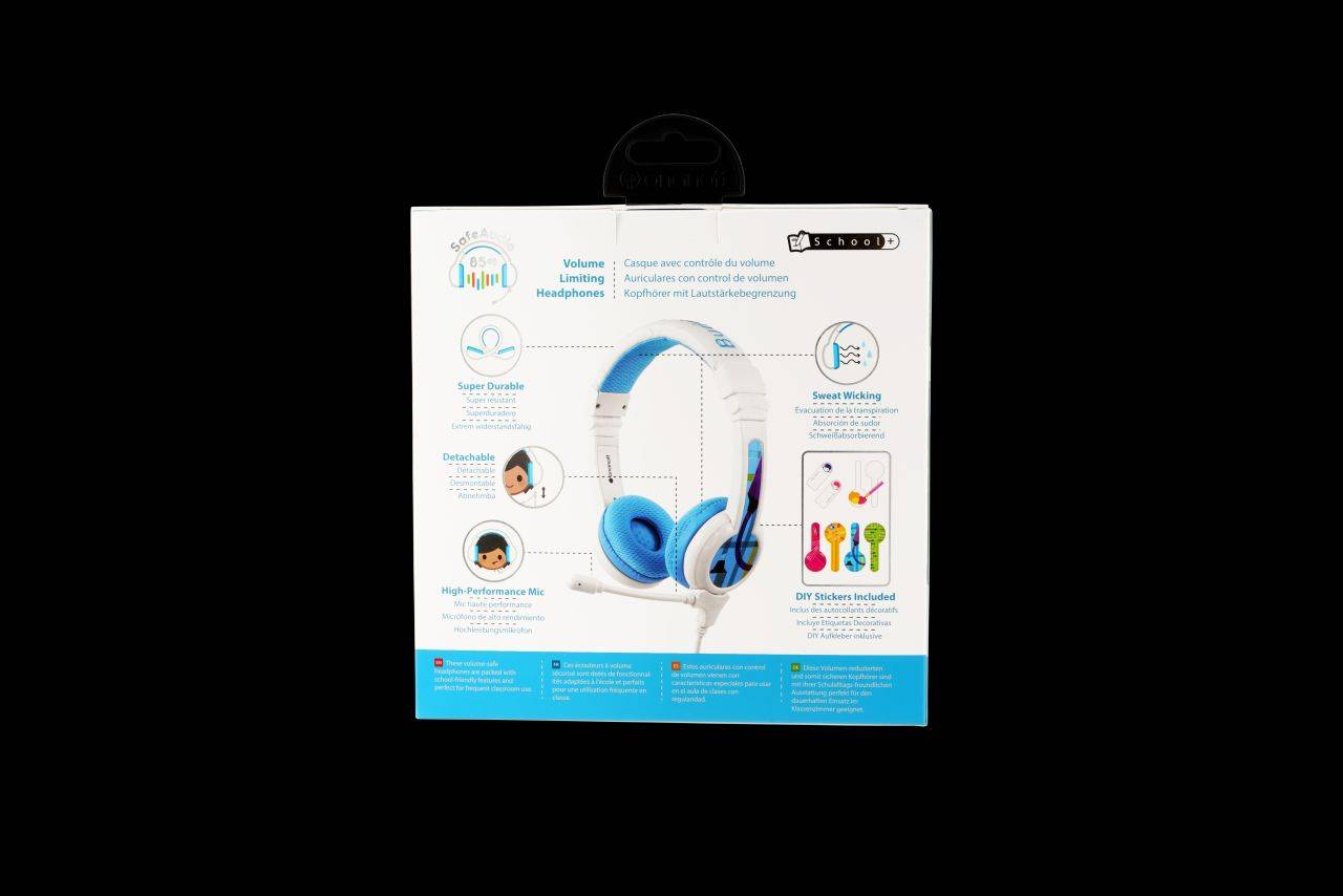 onanoff BuddyPhones® pour enfants Micro-casque supra-auriculaire filaire bleu limitation de volume, pliable, micro-casqu-2