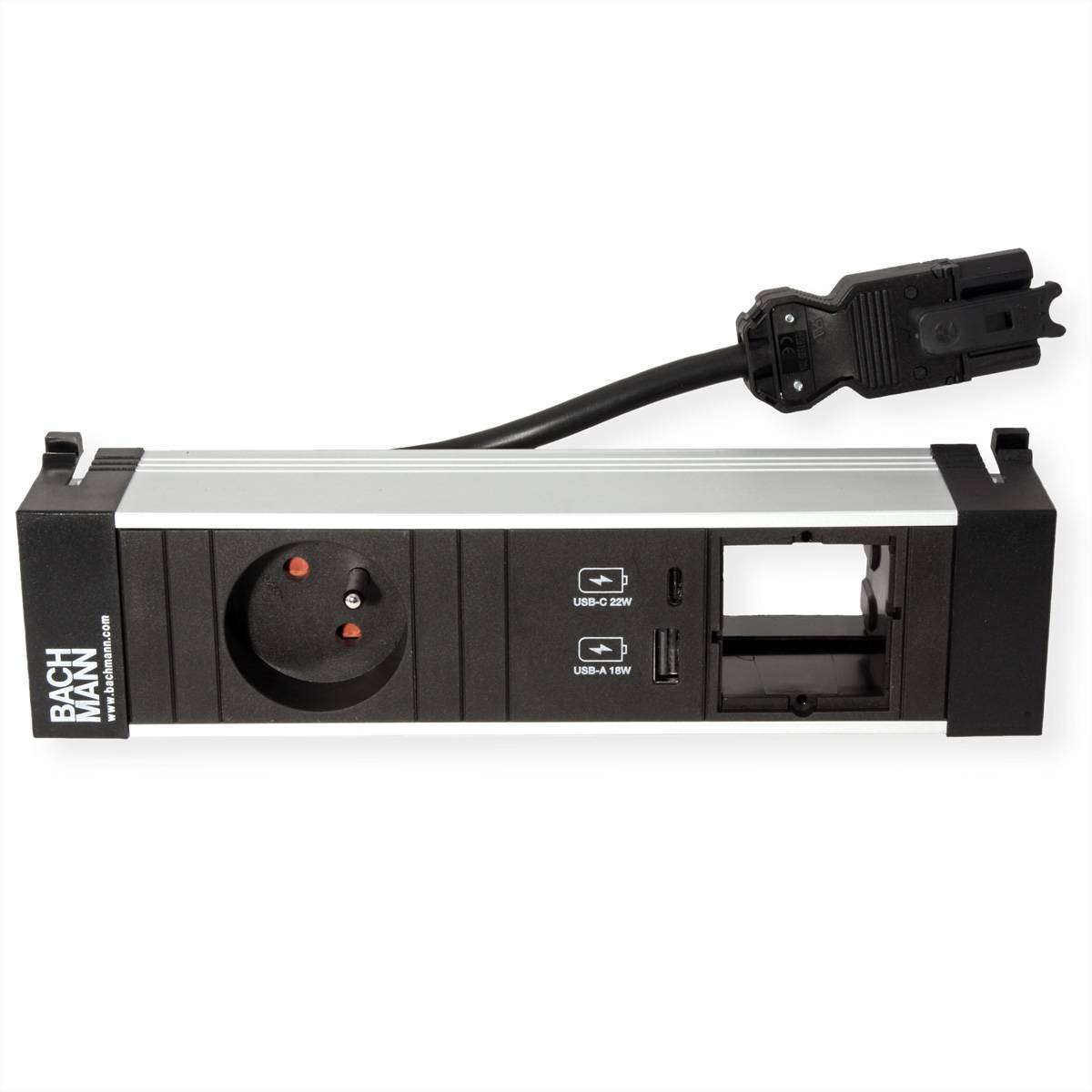 BACHMANN POWER FRAME S 1xUTE 1xCM 1xUSB A/C 22W 0,2m GST18-2