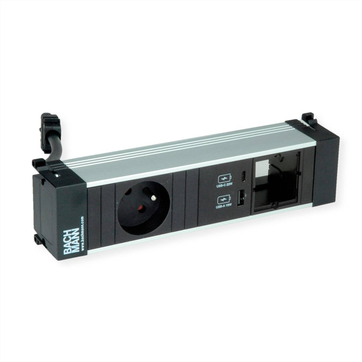 BACHMANN POWER FRAME S 1xUTE 1xCM 1xUSB A/C 22W 0,2m GST18-0