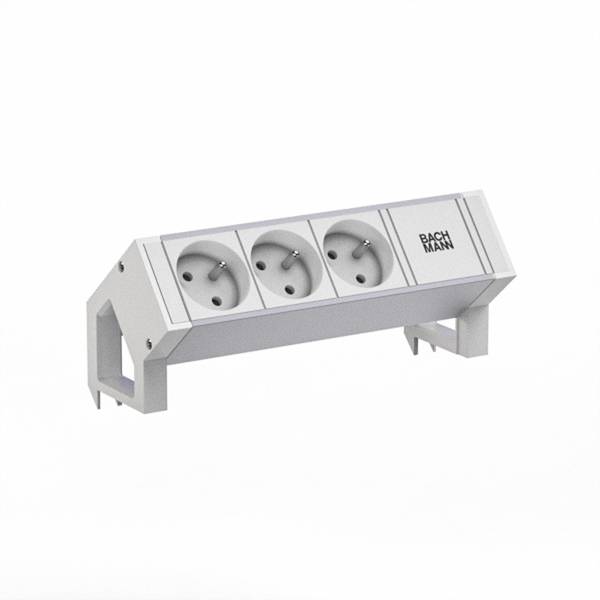 BACHMANN DESK2 ALU WHITE 3xUTE 0,2m GST18 RAL9010