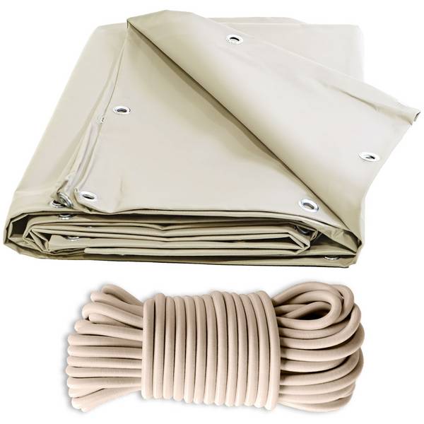 Pack Toile Pergola Ivoire 3x4 m Tecplast xp640pr + Sandow Ivoire 20m