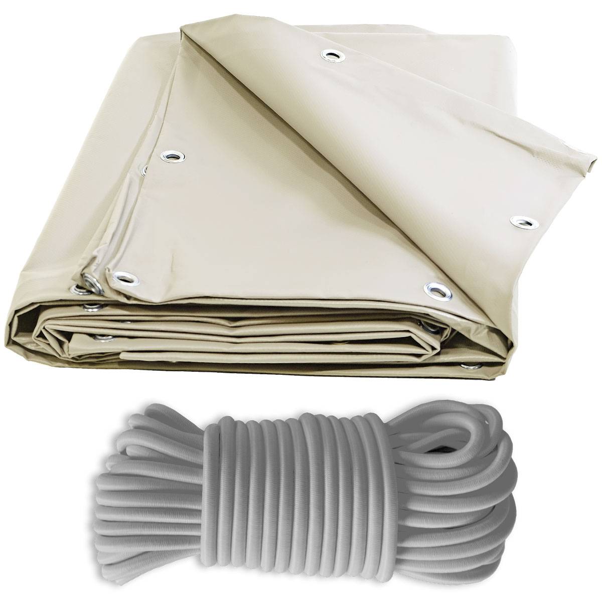Pack Toile Pergola Ivoire 3x4 m Tecplast xp640pr + Sandow Gris 20m-0