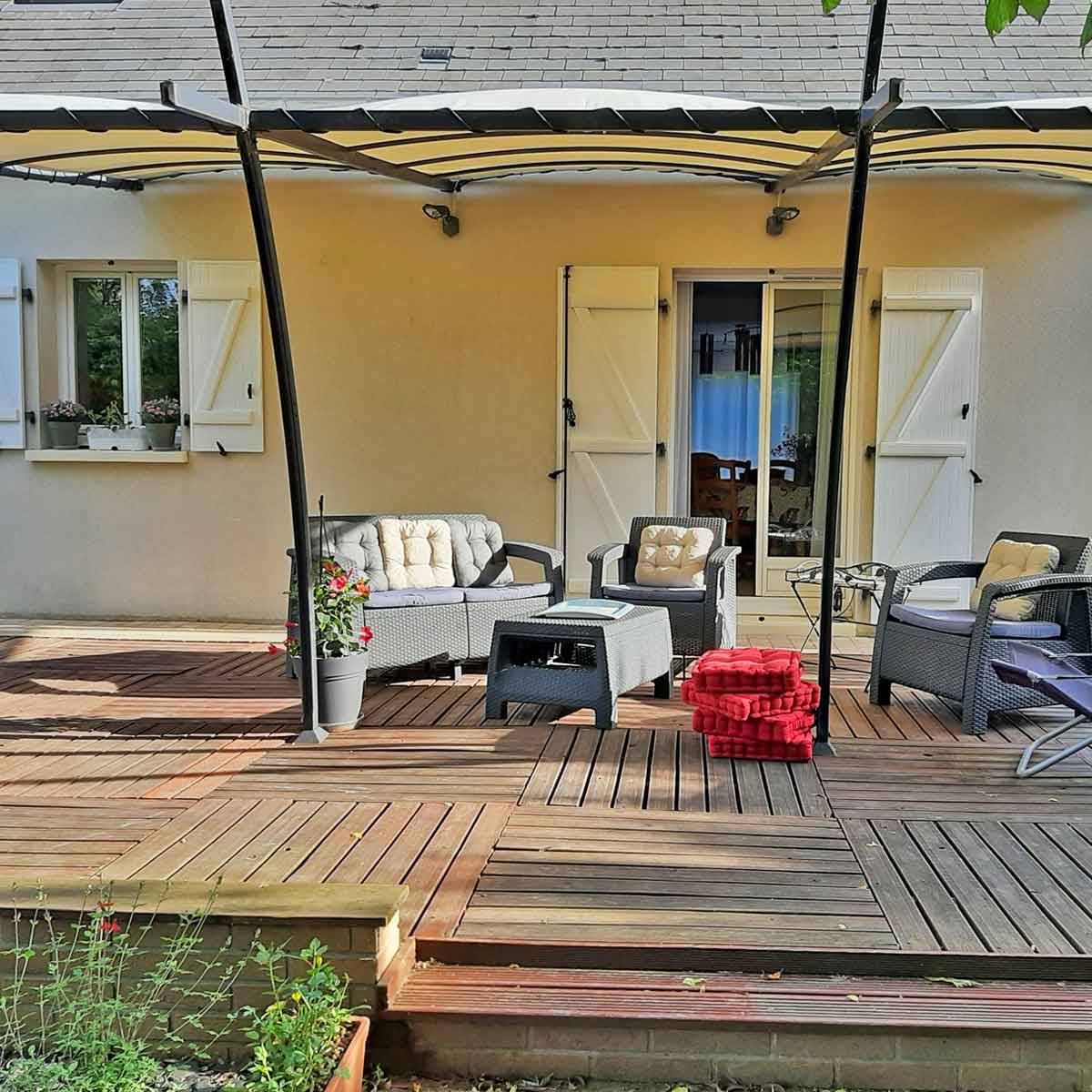 Pack Toile Pergola Blanc Crème 3x4 m Tecplast lp640pr + Sandow Ivoire 20m-3