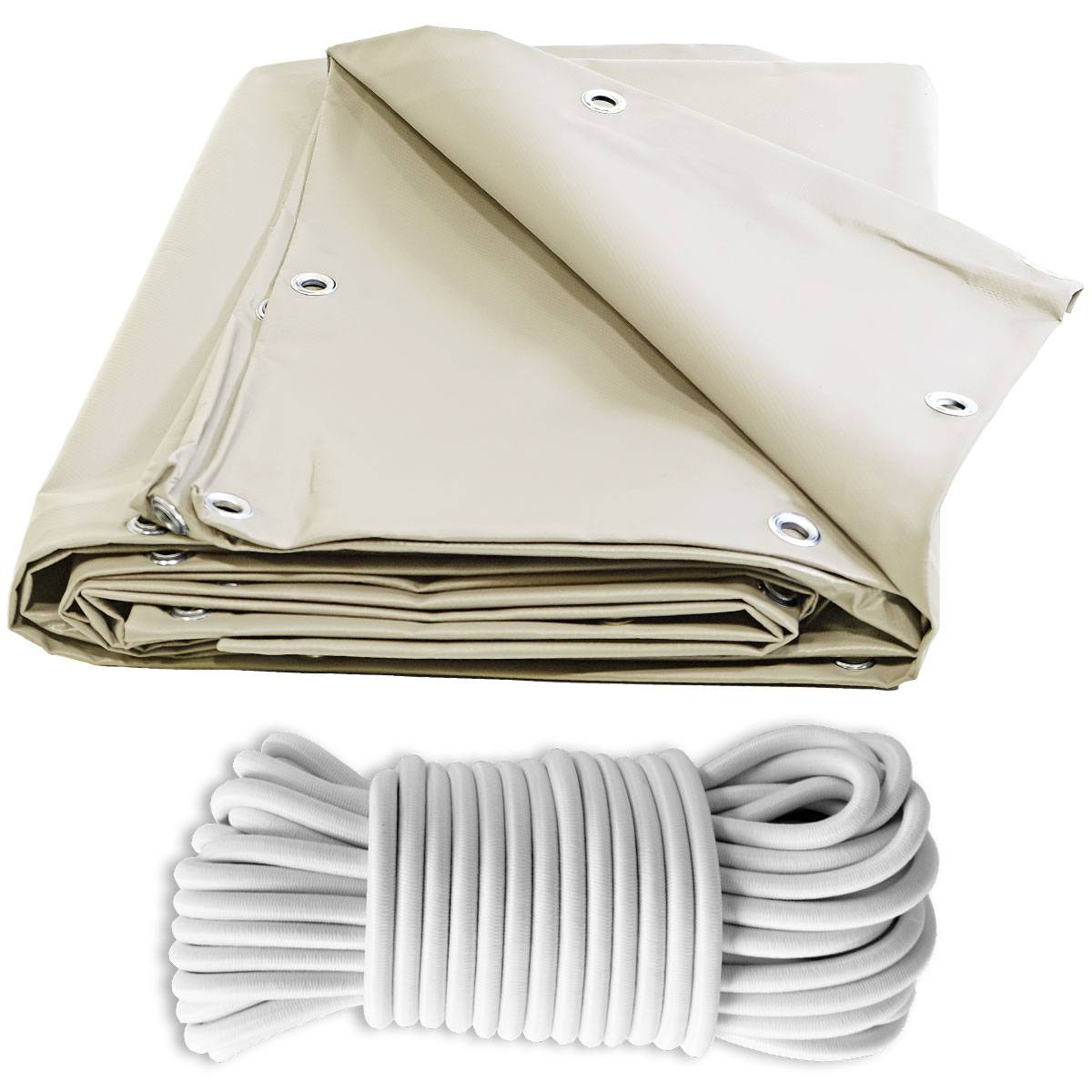 Pack Toile Pergola Ivoire 3x4 m Tecplast xp640pr + Sandow Blanc 20m-0