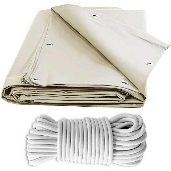 Pack Toile Pergola Ivoire 3x4 m Tecplast xp640pr + Sandow Blanc 20m