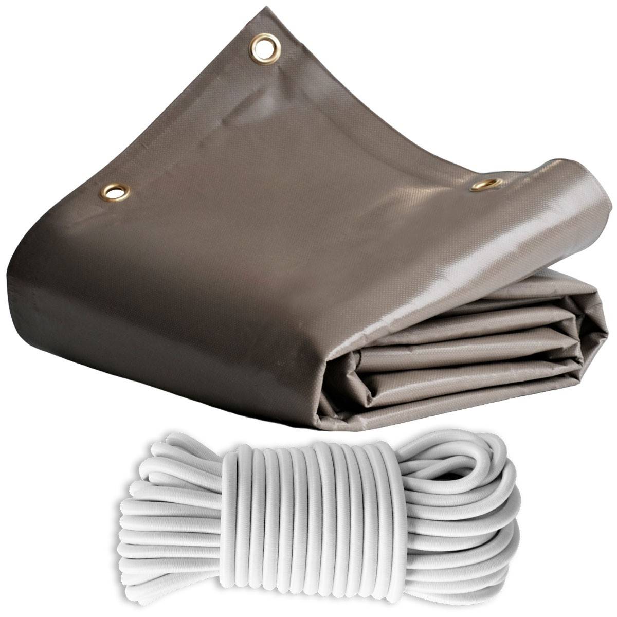 Pack Toile Pergola Taupe 3x4 m Tecplast lp640pr + Sandow Blanc 20m-0