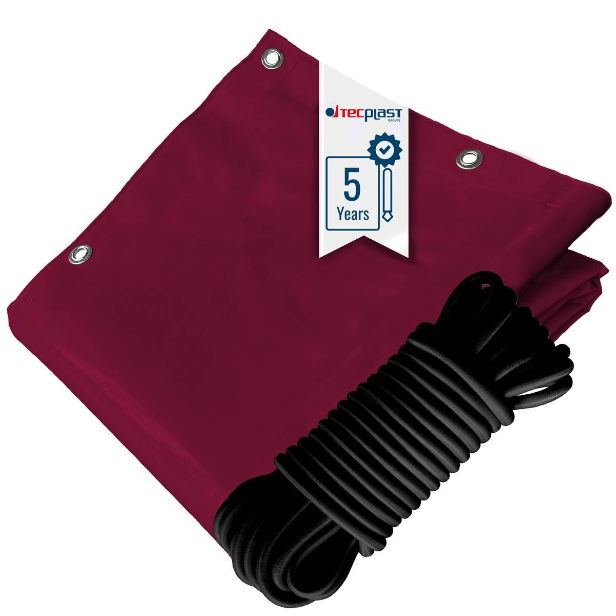 Pack Toile Pergola Rouge Bordeaux 3x4 m Tecplast lp506pr + Sandow Noir 20m-0