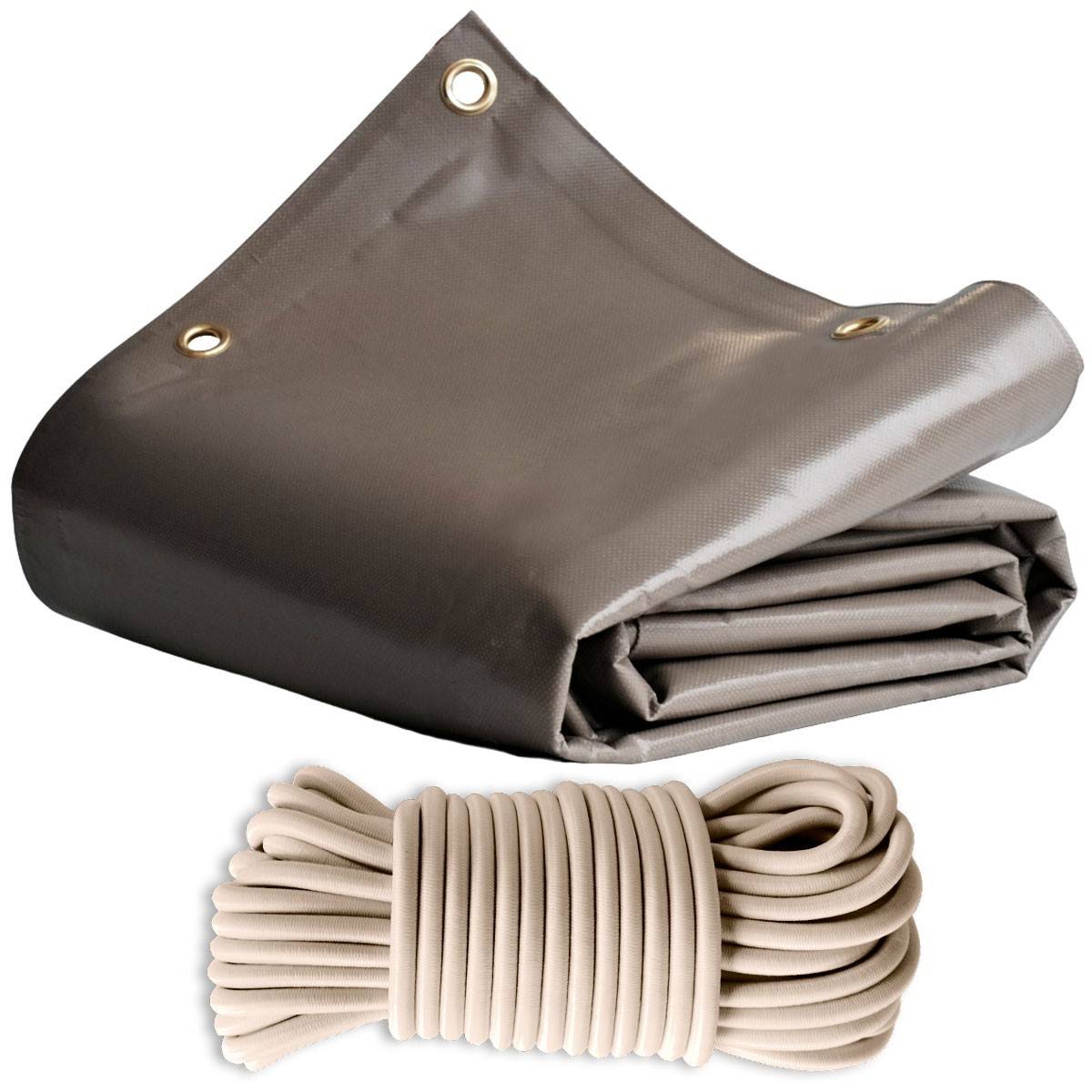 Pack Toile Pergola Taupe 3x4 m Tecplast lp640pr + Sandow Ivoire 20m-0