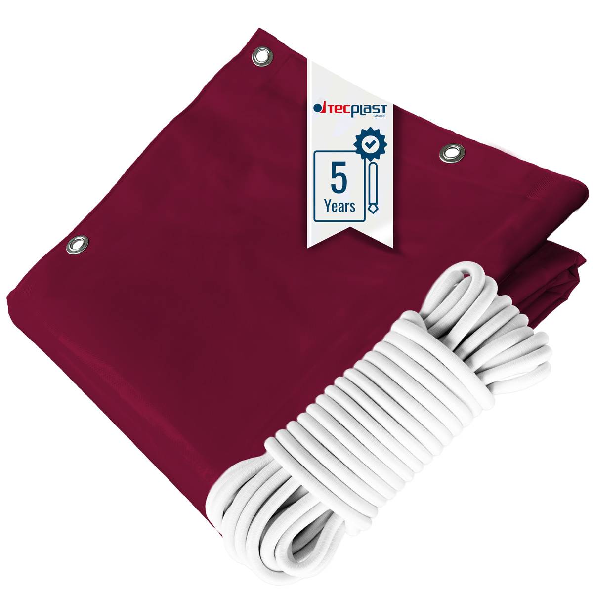 Pack Toile Pergola Rouge Bordeaux 3x4 m Tecplast lp506pr + Sandow Blanc 20m-0