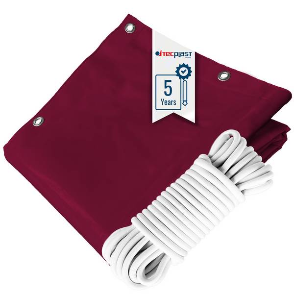 Pack Toile Pergola Rouge Bordeaux 3x4 m Tecplast lp506pr + Sandow Blanc 20m