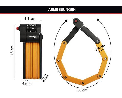 Master Lock Antivol Vélo à Code en Acier Trempré, Combinaison programmable, Support de transport inclus-2