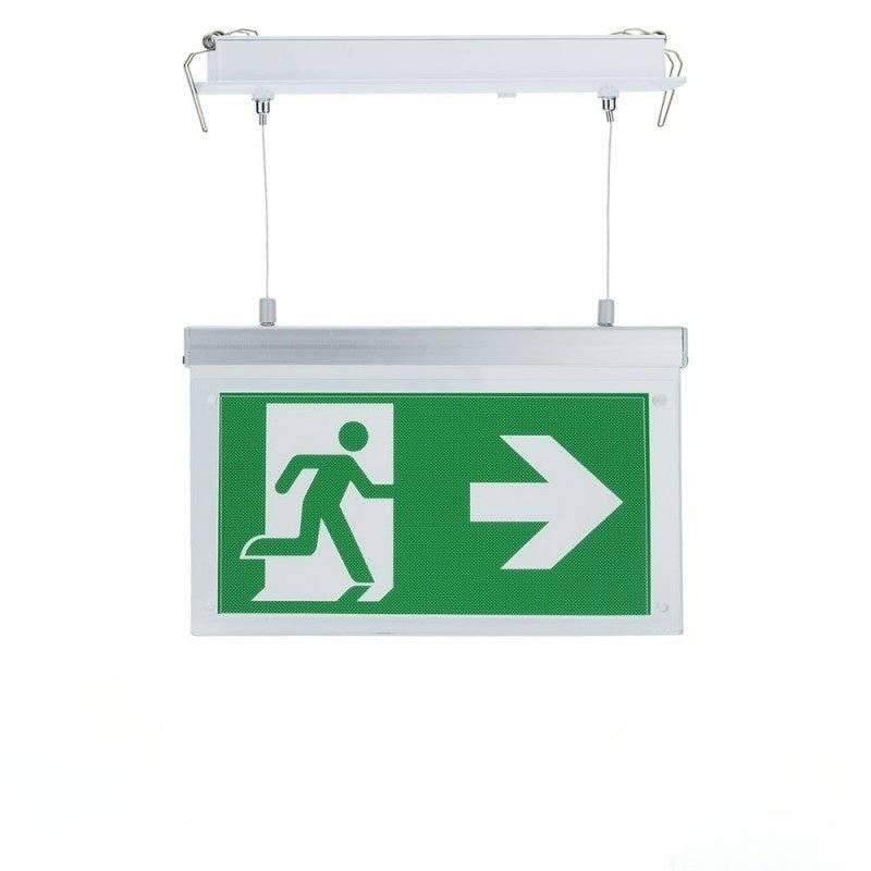 Bloc de secours BAES LED Suspendu à Encastrer 2W 3h Batterie avec Pictogrammes - Blanc Froid 6000K - 8000K - SILAMP-2