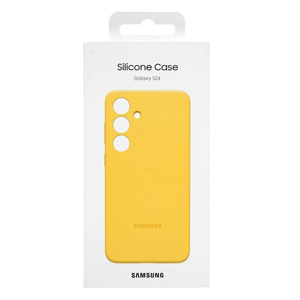 Samsung Silicone Coque arrière Samsung Galaxy S24 jaune résistant aux chocs EF-PS921TYEGWW-5