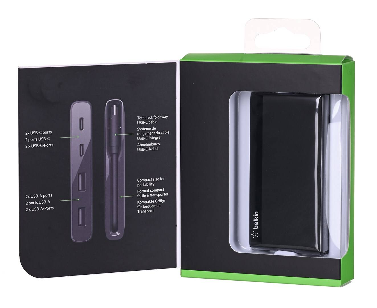Mini Hub USB-C 4 Ports avec Câble USB-C Intégré Compact et Polyvalent-3