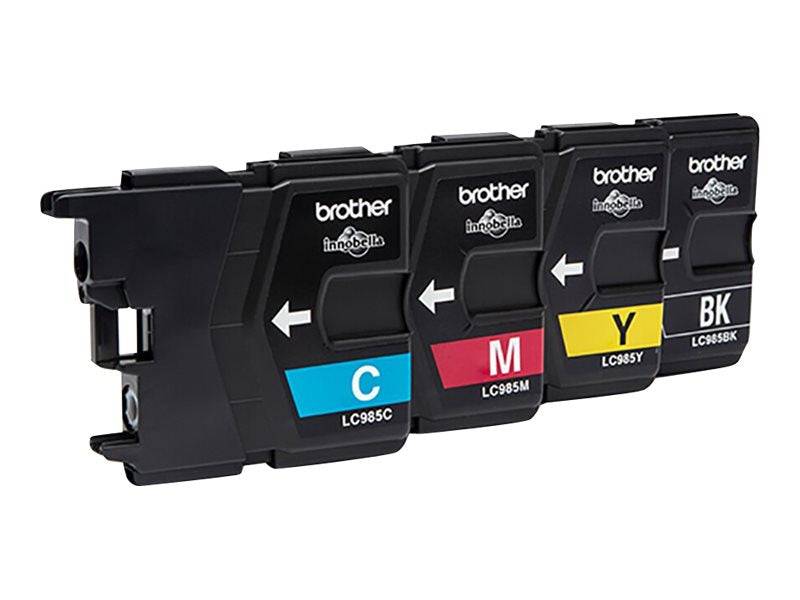 Brother Encre LC-985 d'origine pack bundle noir, cyan, magenta, jaune LC985VALBPDR-2