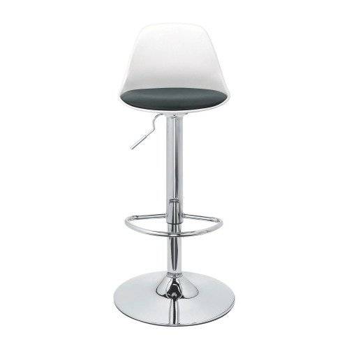 Tabouret semi-enveloppant dossier blanc - Lot de 2-0