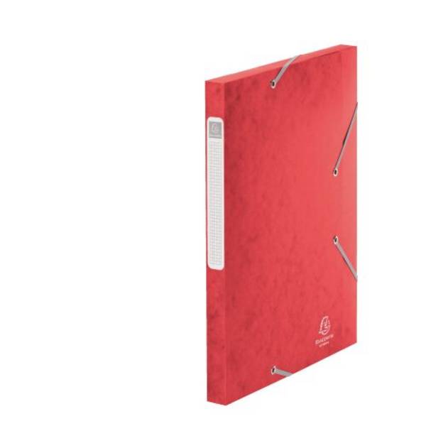 Chemise box Cartorel 24 x 32 cm dos 2,5 cm - rouge - Lot de 25
