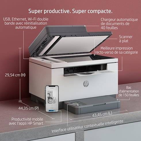 Imprimante multifonction 3 en 1 HP LaserJet Pro M234sdw monochrome-3