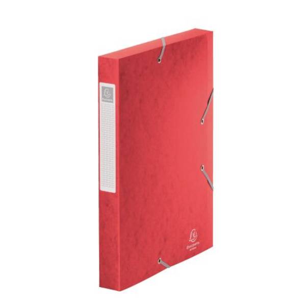 Chemise box Cartorel 24 x 32 cm dos 4 cm - rouge - Lot de 10