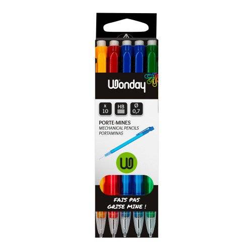 Portemine jetable Wonday pointe 0,7 mm HB - Lot de 10-0