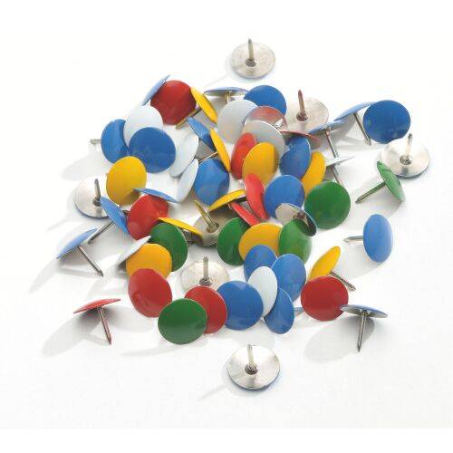 Punaises 9 mm couleurs assorties pointe extra fine - Boîte de 100-0