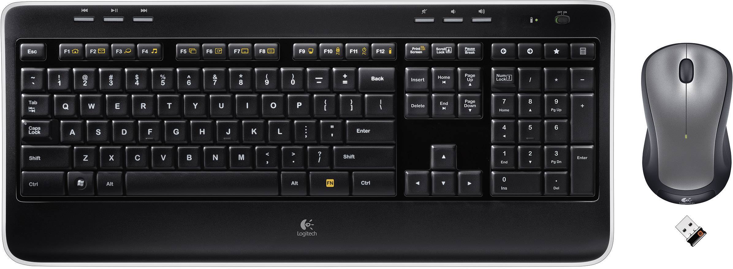 Kit souris + clavier Logitech Wireless Desktop MK520 noir, argent